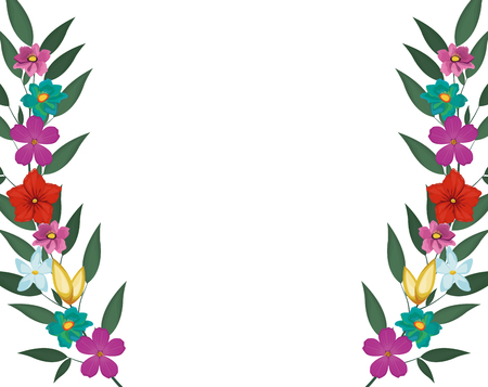 Decorative flowers square frame vector illustration graphic designのイラスト素材