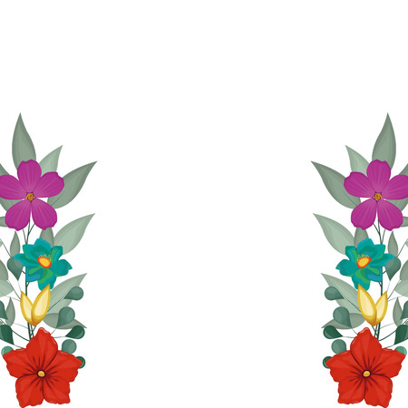 Decorative flowers square frame vector illustration graphic designのイラスト素材