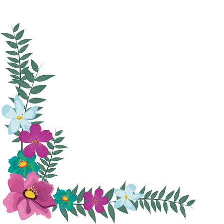 Decorative flowers square frame vector illustration graphic designのイラスト素材
