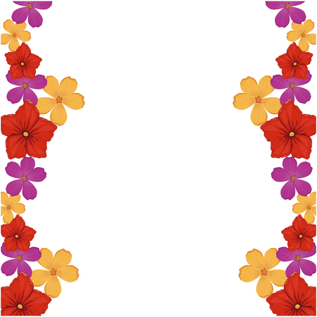Decorative flowers square frame vector illustration graphic designのイラスト素材