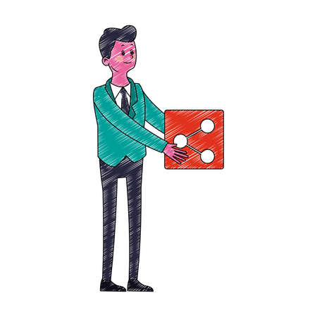 Businessman with sharing symbol vector illustration graphic designのイラスト素材