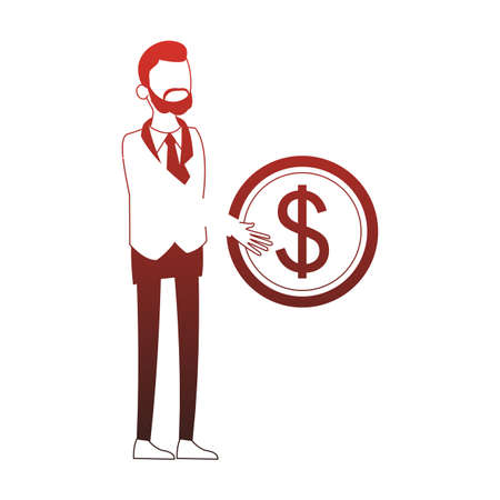 Businessman holding coin vector illustration graphic designのイラスト素材
