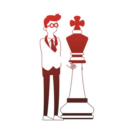 Businessman with chess piece vector illustration graphic designのイラスト素材