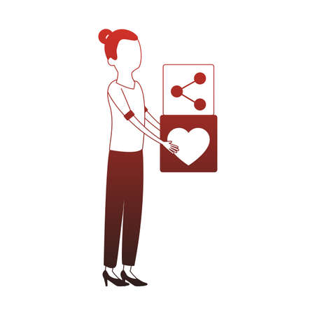 Woman with heart symbol vector illustration graphic designのイラスト素材