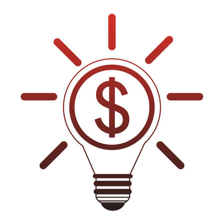 Bulb light with money symbol vector illustration graphic designのイラスト素材