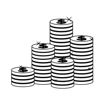 Coins stacked isolated vector illustration graphic designのイラスト素材