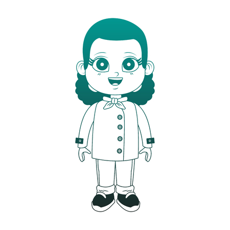 Beautiful girl chef cartoon vector illustration graphic designのイラスト素材