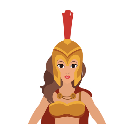 Medieval woman warrior cartoon vector illustration graphic designのイラスト素材