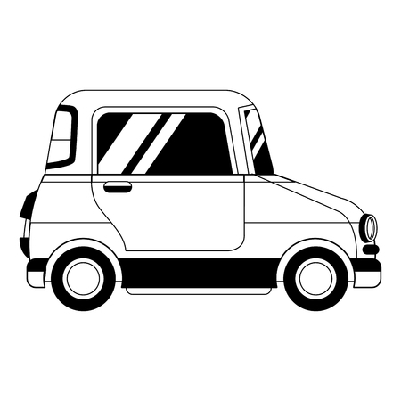 Funny small car cartoon vector illustration graphic designのイラスト素材