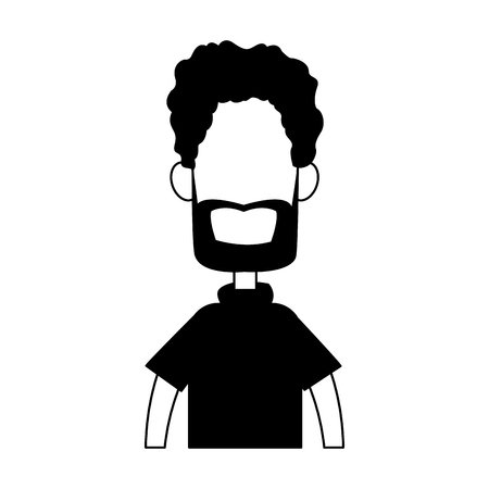 Young man cartoon profile vector illustration graphic designのイラスト素材