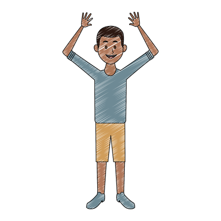 Young black man with casual clothes cartoon vector illustration graphic designのイラスト素材