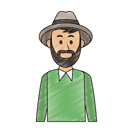 Young man with casual clothes cartoon vector illustration graphic designのイラスト素材