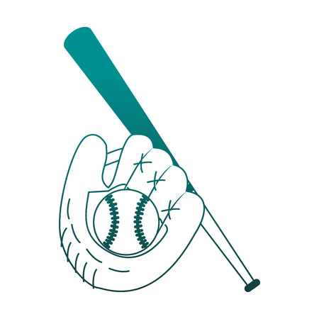 Baseball gloves with ball and bat vector illustration graphic designのイラスト素材