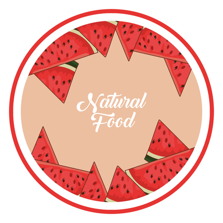 Natural fruits round frame concept vector illustration graphic designのイラスト素材