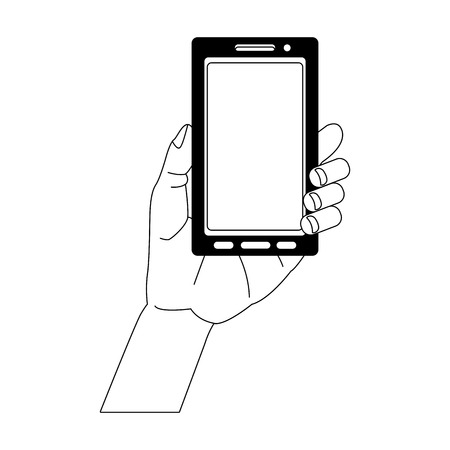 Hand with smartphone vector illustration graphic designのイラスト素材