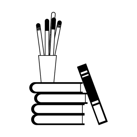 Books and cup with pens vector illustration graphic designのイラスト素材