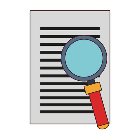 Sheet and magnifying glass vector illustration graphic designのイラスト素材