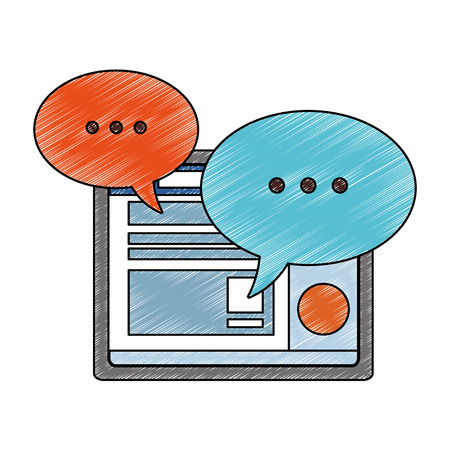 Chat on tablet symbol vector illustration graphic designのイラスト素材