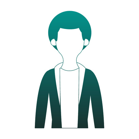 Young man cartoon profile vector illustration graphic designのイラスト素材