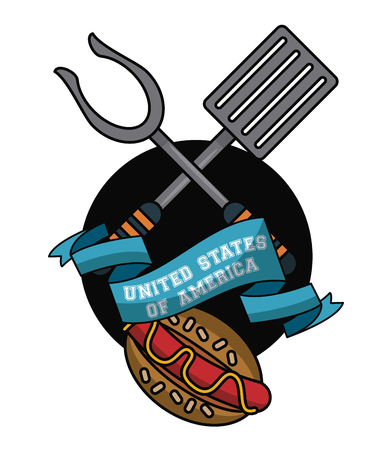 USA fast food emblem vector illustration graphic designのイラスト素材