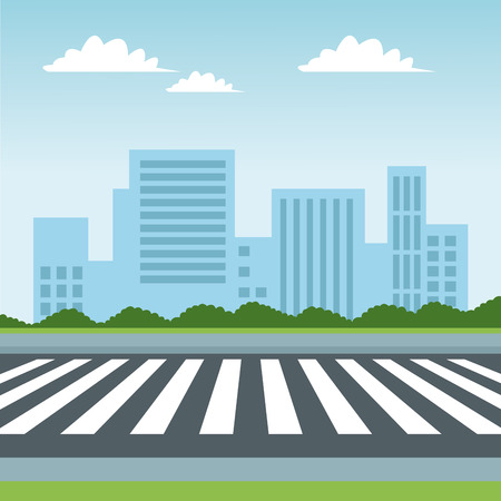 Cityscape scenery cartoon from street vector illustration graphic designのイラスト素材