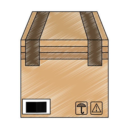 Cardboard delivery box vector illustration graphic designのイラスト素材