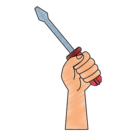Hand with screwdriver vector illustration graphic designのイラスト素材