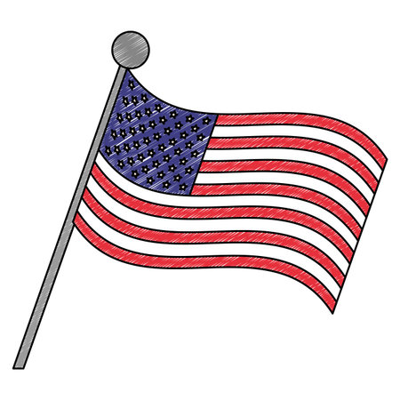 United States flag isolated vector illustration graphic designのイラスト素材