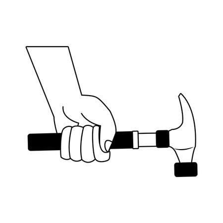 Hand with hammer vector illustration graphic designのイラスト素材