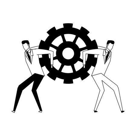 Businessmens holding gear vector illustration graphic designのイラスト素材