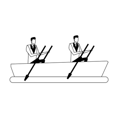 Businessmens on boat vector illustration graphic designのイラスト素材