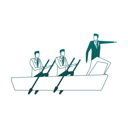 Businessmens on boat vector illustration graphic designのイラスト素材