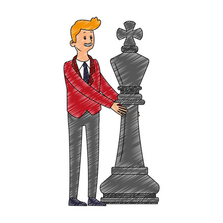 Businessman with chess piece vector illustration graphic designのイラスト素材