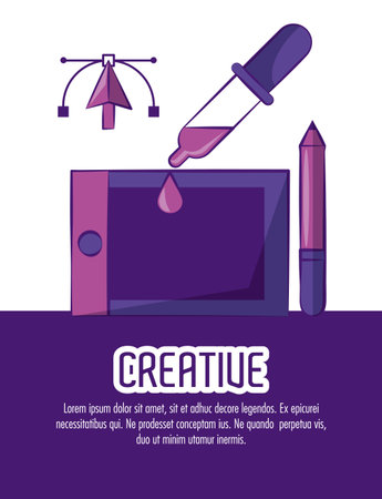 Creative colors and ideas poster with infomation vector illustration graphic designのイラスト素材