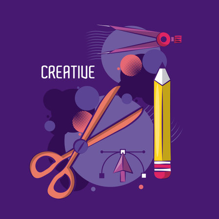 Be creative graphic design cartoons elements vector illustration graphic designのイラスト素材