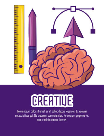 Creative colors and ideas poster with infomation vector illustration graphic designのイラスト素材