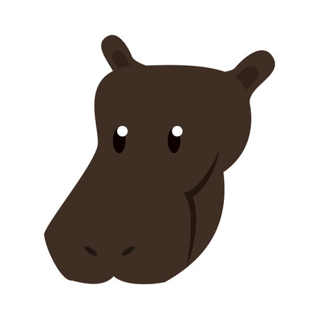 Hippo wild animal head vector illustration graphic designのイラスト素材