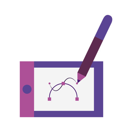 Drawing tablet technology vector illustration graphic designのイラスト素材