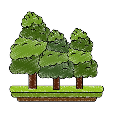 Trees at nature cartoon vector illustration graphic designのイラスト素材