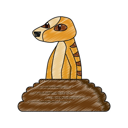 Meerkat wild animal cartoon vector illustration graphic designのイラスト素材