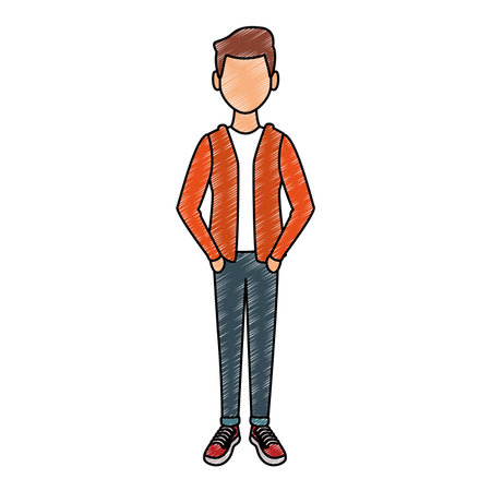 Young man cartoon avatar vector illustration graphic designのイラスト素材