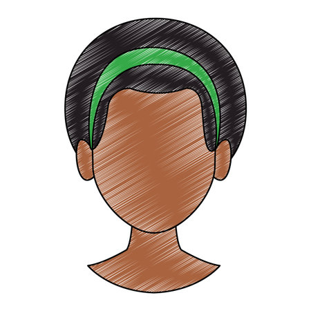 Woman afro faceless head vector illustration graphic designのイラスト素材
