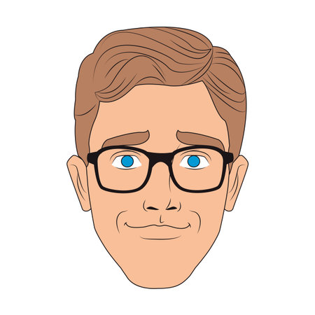 Man face with glasses pop art cartoon vector illustration graphic designのイラスト素材