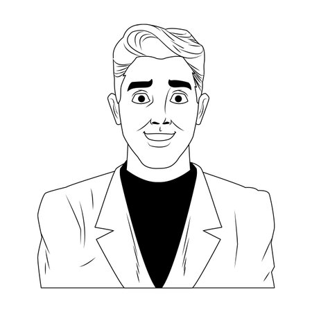 Businessman profile pop art cartoon vector illustration graphic design
