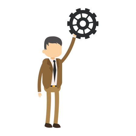 Businessman holding gear avatar vector illustration graphic designのイラスト素材