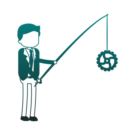 Businessman fishing gear vector illustration graphic designのイラスト素材