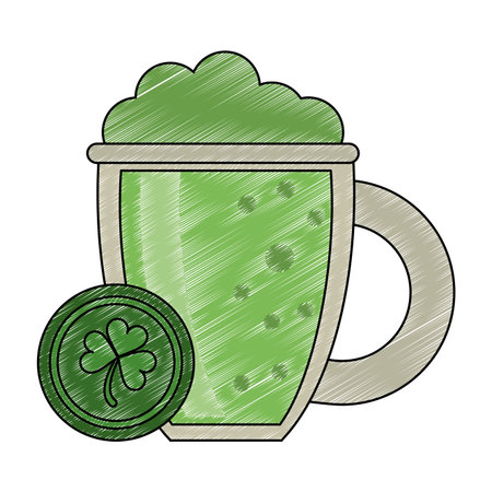 Irish beer cup and coin vector illustration graphic designのイラスト素材