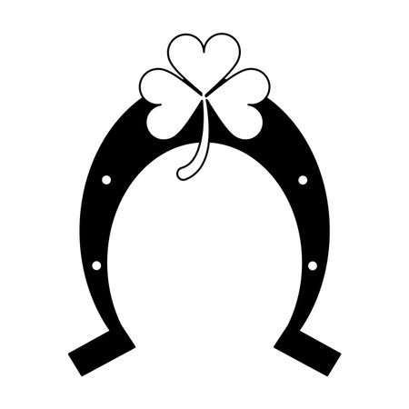 Horseshoe and clover symbol vector illustration graphic designのイラスト素材