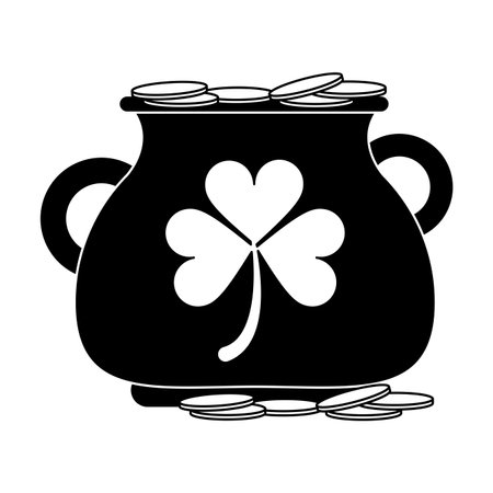 Irish pot with coins vector illustration graphic designのイラスト素材