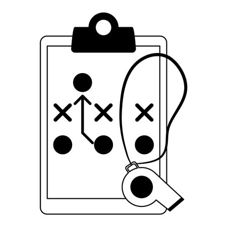 Football strategy on clipboard vector illustration graphic designのイラスト素材